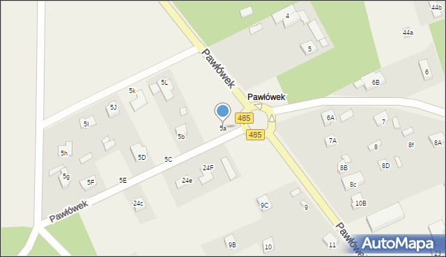 Pawłówek, Pawłówek, 5a, mapa Pawłówek