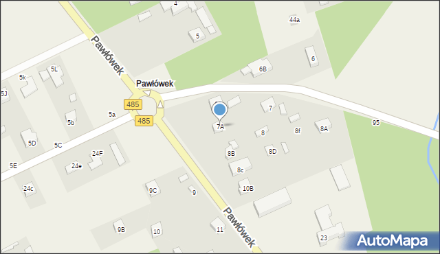 Pawłówek, Pawłówek, 7A, mapa Pawłówek