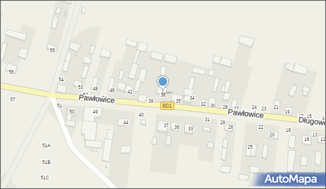 Pawłowice, Pawłowice, 38, mapa Pawłowice