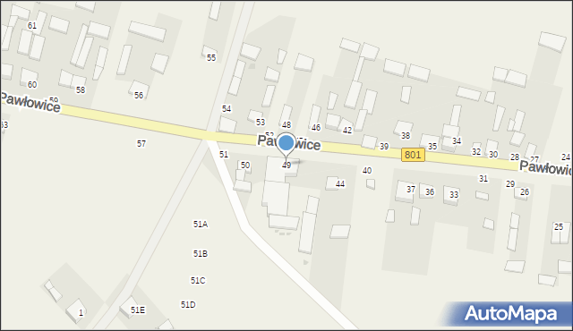 Pawłowice, Pawłowice, 49, mapa Pawłowice