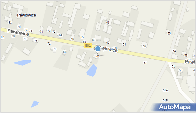 Pawłowice, Pawłowice, 63, mapa Pawłowice