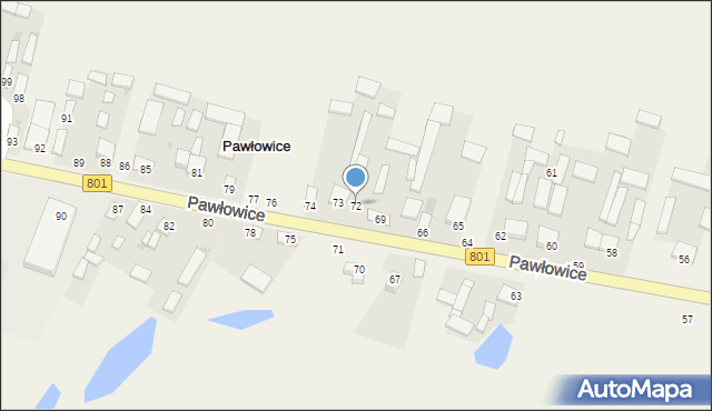 Pawłowice, Pawłowice, 72, mapa Pawłowice