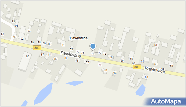 Pawłowice, Pawłowice, 74, mapa Pawłowice