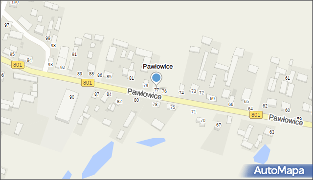 Pawłowice, Pawłowice, 77, mapa Pawłowice