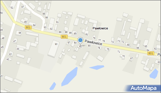 Pawłowice, Pawłowice, 82, mapa Pawłowice