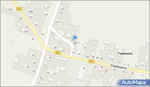 Pawłowice, Pawłowice, 98, mapa Pawłowice