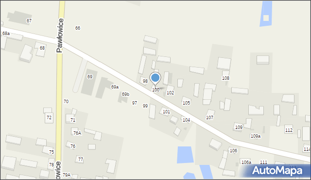 Pawłowice, Pawłowice, 100, mapa Pawłowice