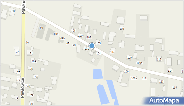 Pawłowice, Pawłowice, 103, mapa Pawłowice