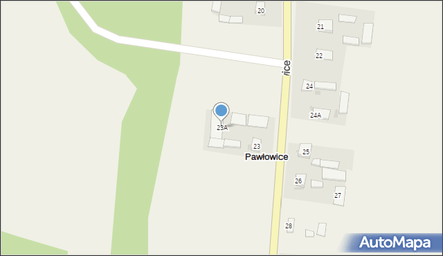 Pawłowice, Pawłowice, 23A, mapa Pawłowice