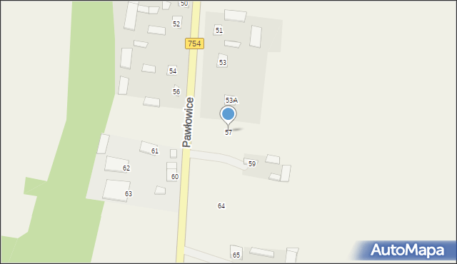 Pawłowice, Pawłowice, 57, mapa Pawłowice