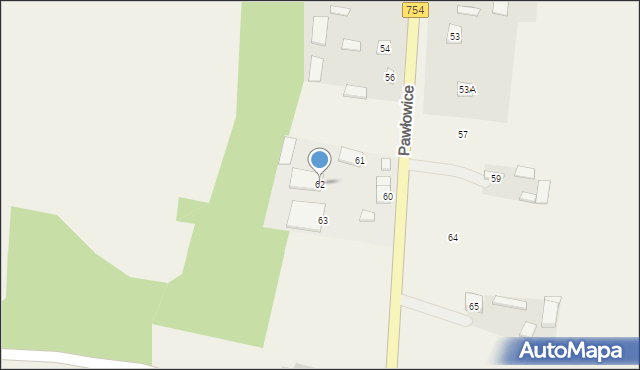 Pawłowice, Pawłowice, 62, mapa Pawłowice