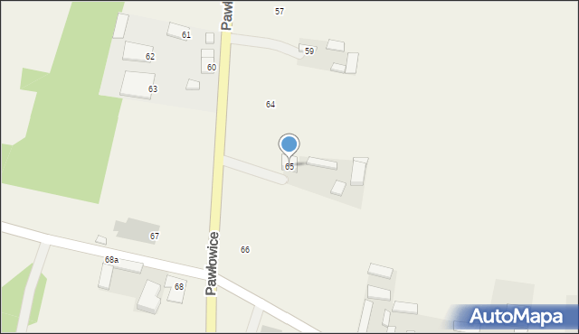 Pawłowice, Pawłowice, 65, mapa Pawłowice