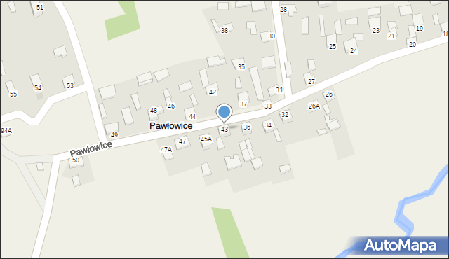 Pawłowice, Pawłowice, 43, mapa Pawłowice