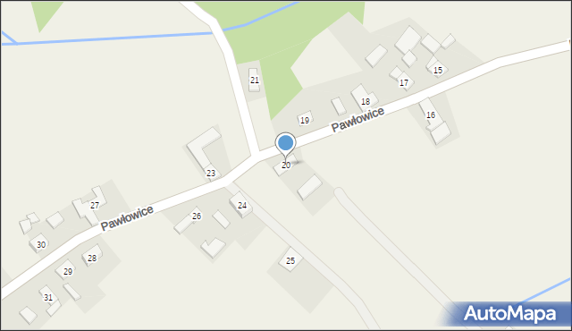 Pawłowice, Pawłowice, 20, mapa Pawłowice