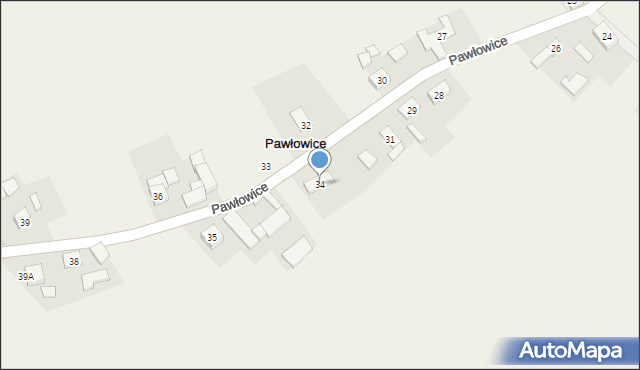 Pawłowice, Pawłowice, 34, mapa Pawłowice