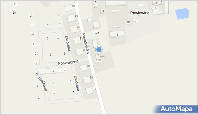 Pawłowice, Pawłowicka, 12/2, mapa Pawłowice