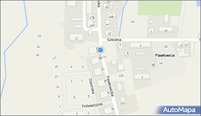 Pawłowice, Pawłowicka, 89, mapa Pawłowice