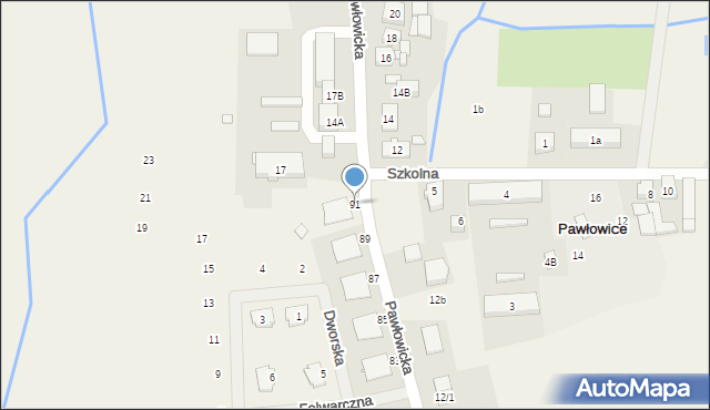 Pawłowice, Pawłowicka, 91, mapa Pawłowice