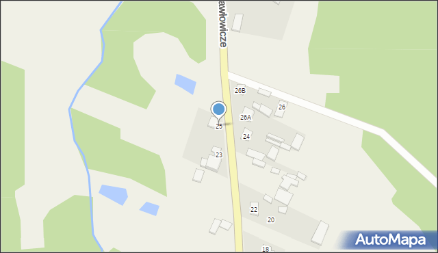 Pawłowicze, Pawłowicze, 25, mapa Pawłowicze