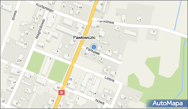 Pawłowiczki, Parkowa, 2, mapa Pawłowiczki