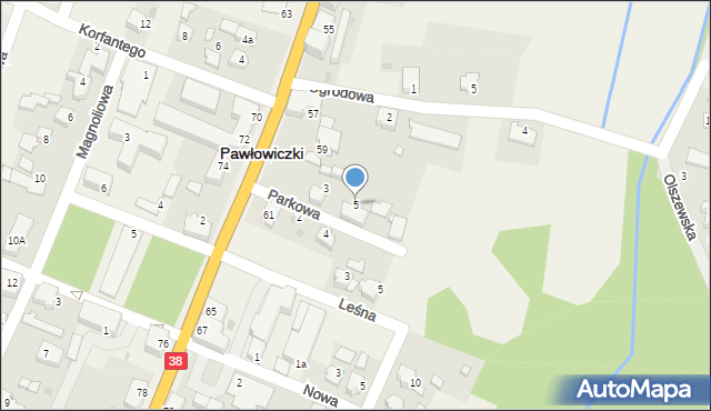 Pawłowiczki, Parkowa, 5, mapa Pawłowiczki