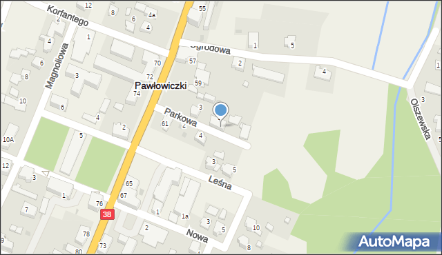 Pawłowiczki, Parkowa, 5a, mapa Pawłowiczki