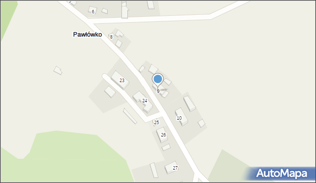 Pawłówko, Pawłówko, 9, mapa Pawłówko