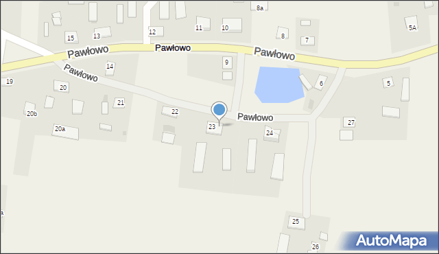 Pawłowo, Pawłowo, 23a, mapa Pawłowo