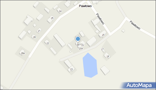 Pawłowo, Pawłowo, 20, mapa Pawłowo