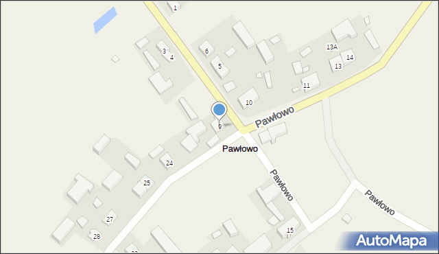 Pawłowo, Pawłowo, 9, mapa Pawłowo