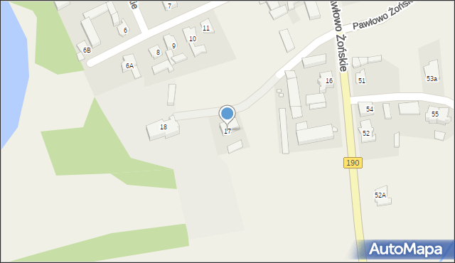 Pawłowo Żońskie, Pawłowo Żońskie, 17, mapa Pawłowo Żońskie