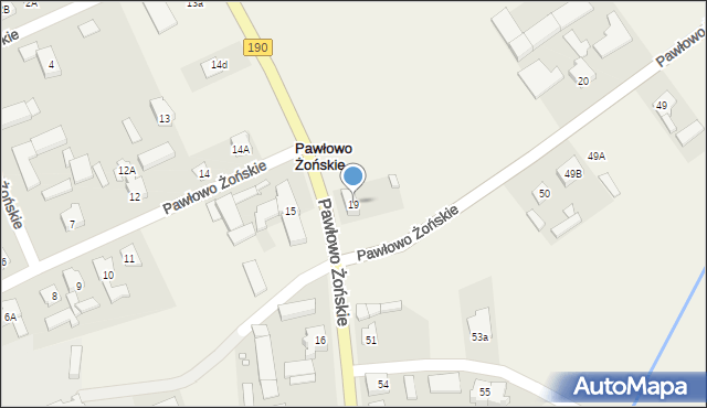 Pawłowo Żońskie, Pawłowo Żońskie, 19, mapa Pawłowo Żońskie