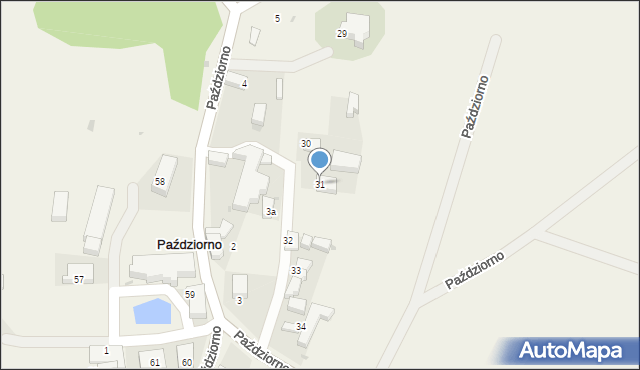 Paździorno, Paździorno, 31, mapa Paździorno
