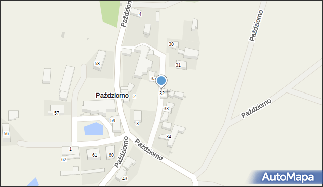 Paździorno, Paździorno, 32, mapa Paździorno
