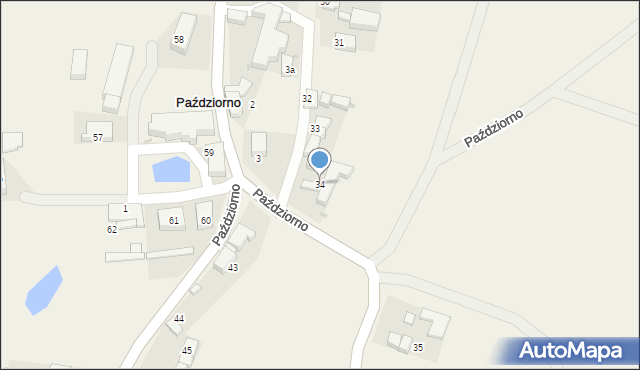 Paździorno, Paździorno, 34, mapa Paździorno