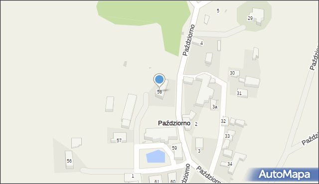 Paździorno, Paździorno, 58, mapa Paździorno