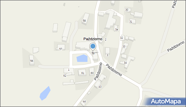 Paździorno, Paździorno, 59, mapa Paździorno