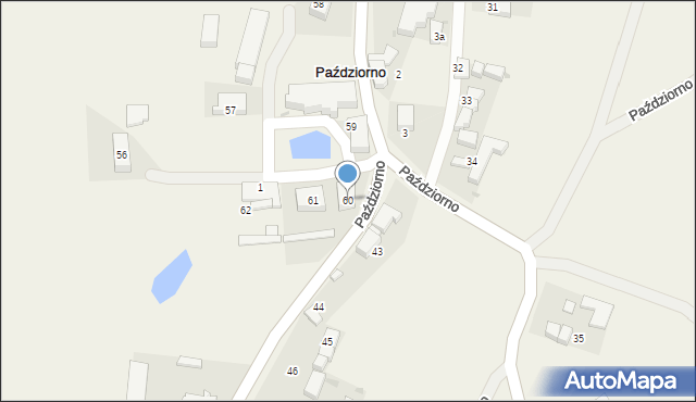 Paździorno, Paździorno, 60, mapa Paździorno
