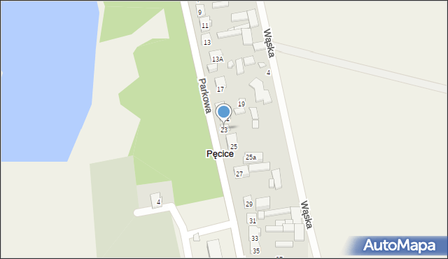 Pęcice, Parkowa, 23, mapa Pęcice