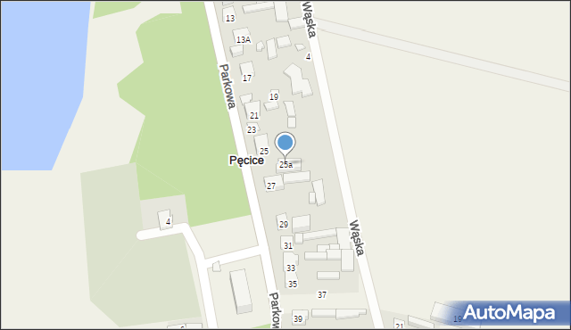 Pęcice, Parkowa, 25a, mapa Pęcice