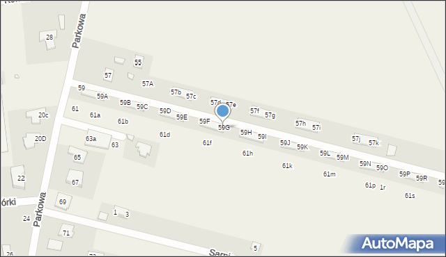 Pęcice, Parkowa, 59G, mapa Pęcice