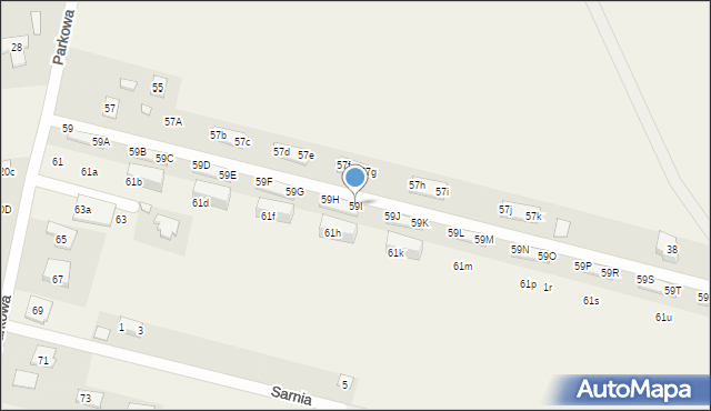 Pęcice, Parkowa, 59I, mapa Pęcice