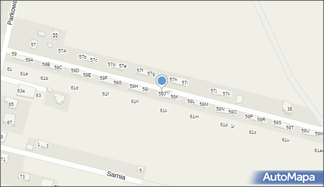 Pęcice, Parkowa, 59J, mapa Pęcice