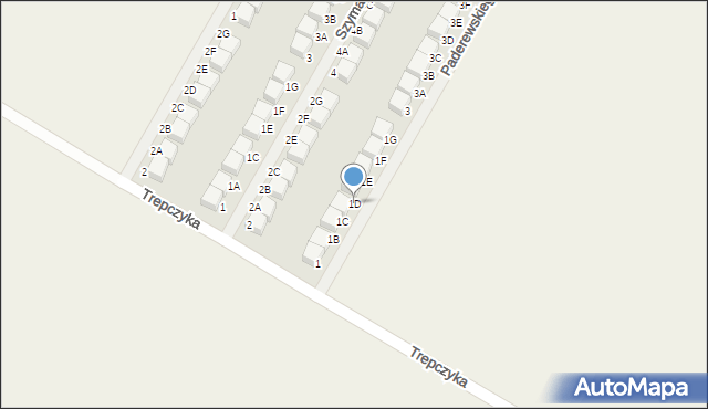 Pępowo, Paderewskiego Ignacego Jana, 1D, mapa Pępowo