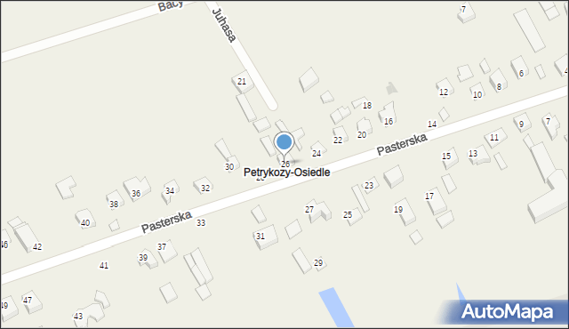 Petrykozy, Pasterska, 26, mapa Petrykozy