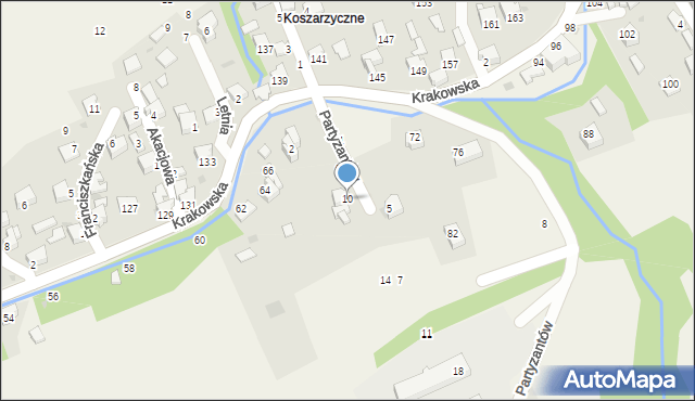 Pewel Ślemieńska, Partyzantów, 10, mapa Pewel Ślemieńska