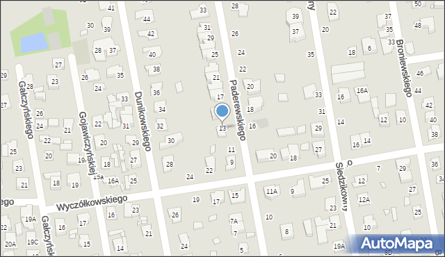 Piaseczno, Paderewskiego Ignacego Jana, 13, mapa Piaseczno