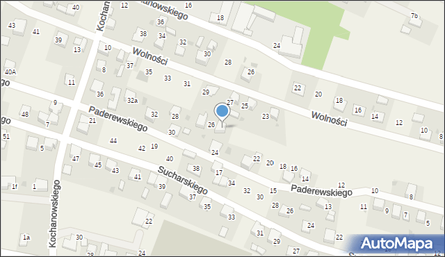 Piasek, Paderewskiego Ignacego Jana, 26a, mapa Piasek