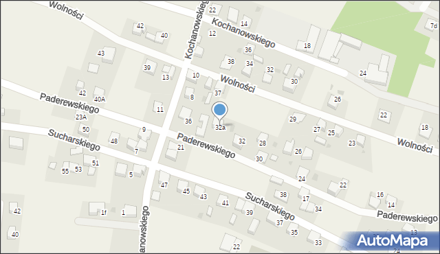Piasek, Paderewskiego Ignacego Jana, 32a, mapa Piasek