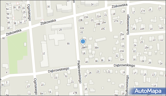 Piastów, Paderewskiego Ignacego Jana, 18A, mapa Piastów